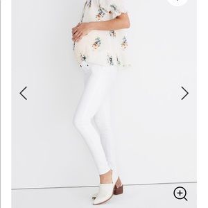 Madewell Side-Panel White Maternity Jeans